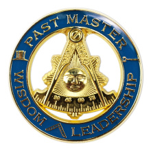 Custom design gold zinc alloy badges  round hollowed out gold figures for wearing commemorating masonic lapel pin